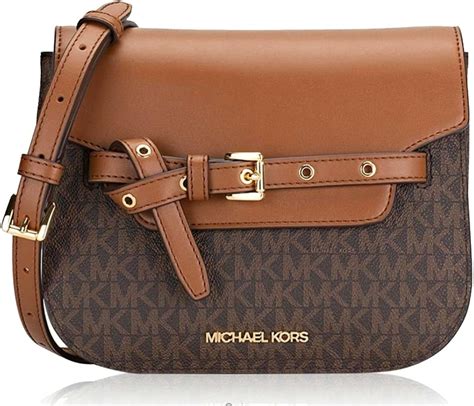 michael kors signature satchel brown|mk brown.